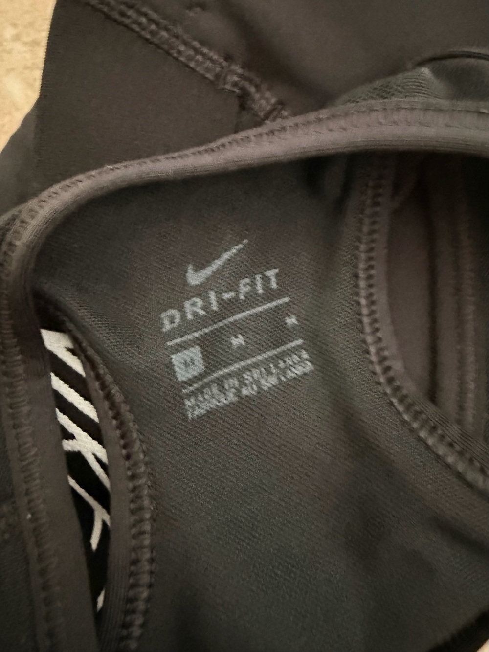 GUC Nike Dri-FIT Black Swoosh Racerback Sports Bra - Picture 4 of 5